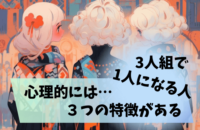 3人組で1人になる人の特徴,3人組で1人,仲間外れ,孤立